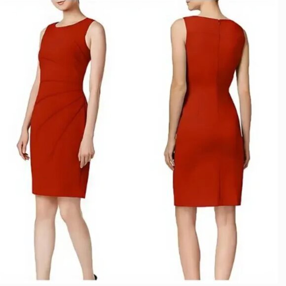 Calvin Klein Sleeveless Sheath Dress with Sunburst - Picture 1 of 16